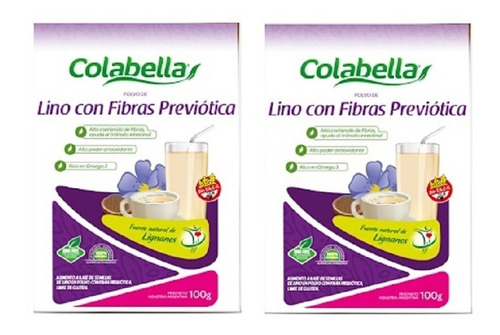 2x Polvo De Lino C/ Fibras Prebiótica Colabella Intestino Dw