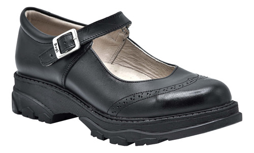 Zapato Niña Dogi 5142 Piel Negro Escolar Con Arco 22 Al 26