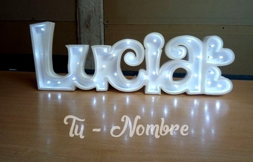 Nombres Iluminados 3 Letras 50 Cm - Polyfan Cartel Con Luces