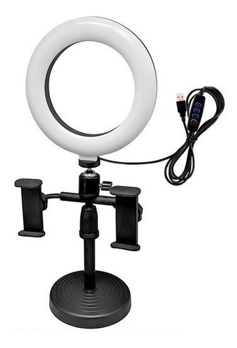 Aro De Luz Led Con Soporte Doble Fijo De Mesa