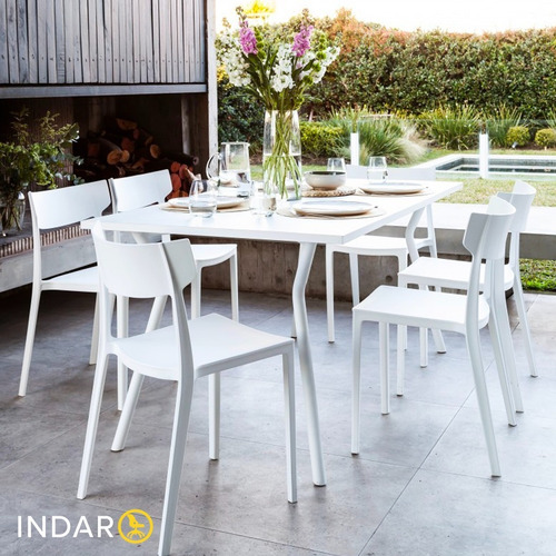 Imagen 4 de 7 de Pack X4 Sillas Diseño Bar Hogar Apilable Rio Resistentes
