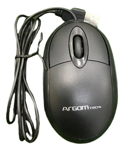 Mouse Argomtech Ms02 Usb Clásico Ergonómico Color Negro