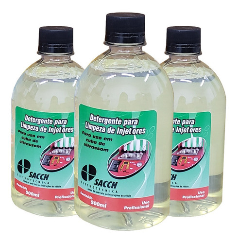 3 Detergentes Para Limpeza De Bicos Injetores 500ml Sacch