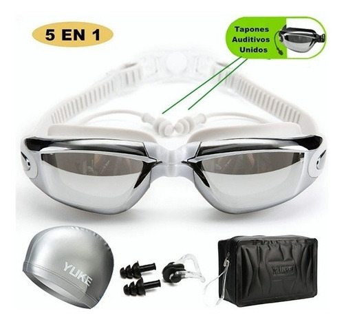 . Set Natación,gogles+gorra+clip Nariz+tapones+bolsa 3
