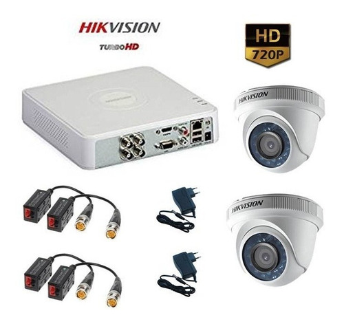 Combo  Dvr 4ch + 2 Camaras Domo Tecnologia Hikvision 720p Hd