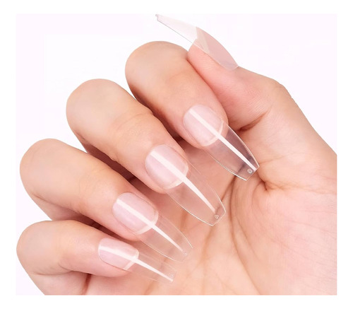 Tips Soft Gel Uñas Postizas 500 Pzas Modelos Variados Transparente Cuadrada