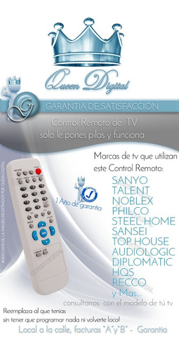Control Remoto Para Tv Jxmtf Panoramic Tvp2915fx Tvp2917fx