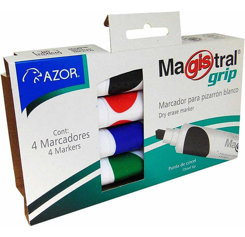 Marcador Para Pizarrón Blanco Magistral Grip 4 Piezas