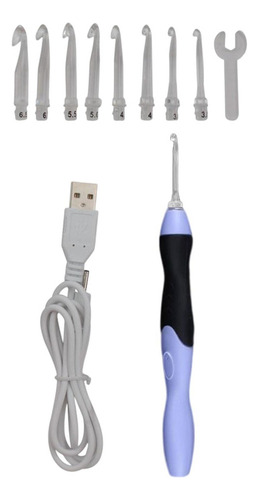 Ganchos De Ganchillo Con Luz Led 9 En 1 Usb Recargable Diy