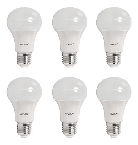 Pack X6 Bombita De Luz Lampara Led Bulbo 718931 7w Fria Fama