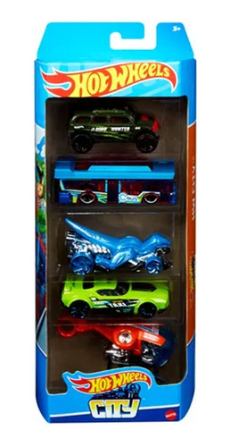 Vehículo Hot Wheels Die Cast Pack 5 Autos Varios Modelos