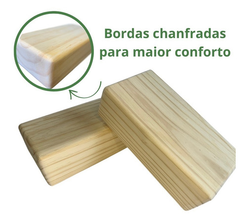 Bloco Yoga Madeira Iyengar Prop Tijolo Bloquinho Maciço Cor Marrom
