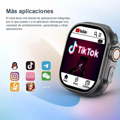 Smartwatch Videollamada Gps Wifi Android 4g 5g Apps Whatsapp Netflix Facebook Tiktok Youtube Instagram X Playstore Mujer Hombr Maps Galería Ranura Sim