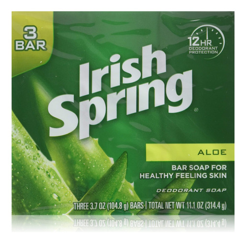 Irish Spring S Jabn De Bao De Aloe, Barras De 3.75 Onzas, (2