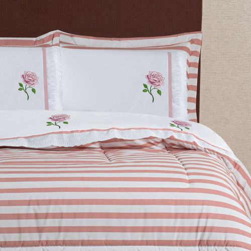 Edredom Casaborda Enxovais King Diseño Listras De 240cm X 280cm