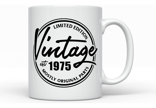 Taza De Café Vintage De 1975 Con Piezas Originales, 48 Años,