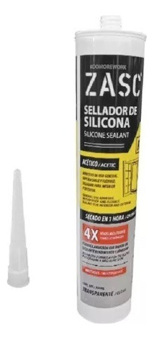 Silicon Acetico Anti Hongo Negro Cartucho 300ml Zasc