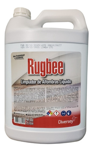 Rugbee Shampoo Para Limpieza De Alfombras Y Tapizados X 5 Lt