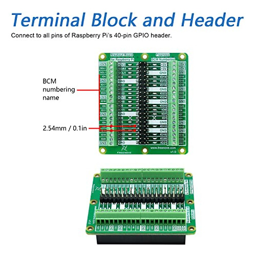Placa Freenove Breakout Para Raspberry Pi 4b/3b+/3b/ 3a+