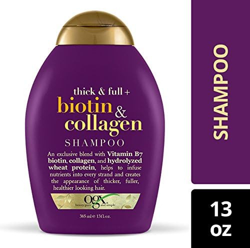 Shampoo Ogx Grosso E Completo + Biotina E Colágeno, 13 Onças