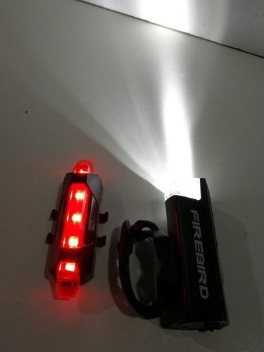 Luz Destellador Kit Para Bici Fire Bird Recargable Usb
