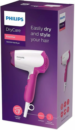 Imagen 2 de 5 de Secador Pelo Philips Bhd003 Plegable Compacto Para Viaje 1400w