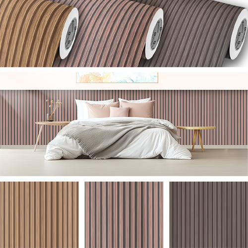 Papel Adesivo Vinílico Imita Madeira Textura Ripada 0,61x1m Cor Mrx 2403