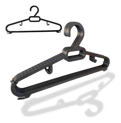 Kit 50 Cabides Adulto Cor Preto Modelo Reforçado Atacado