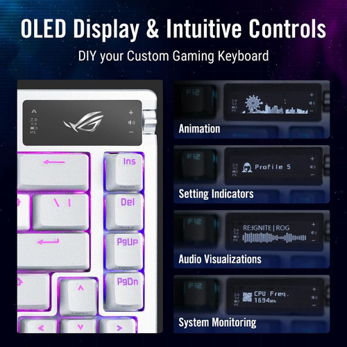 Teclado Para Juegos Asus Rog Azoth 75 Inalámbrico Oled Rgb -