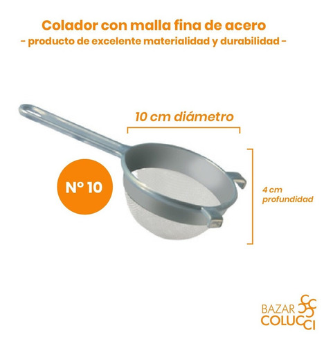 Colador Nº 10 M. Metálica Deses Plast - Bazar Colucci