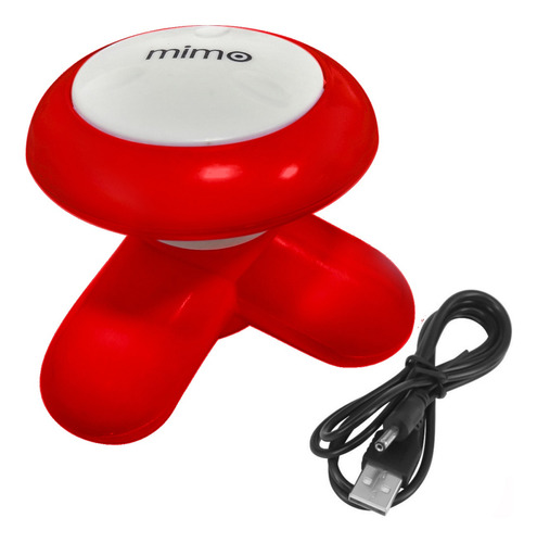 Mini Massageador Mimo Massager Portátil Usb Pilha Vermelho