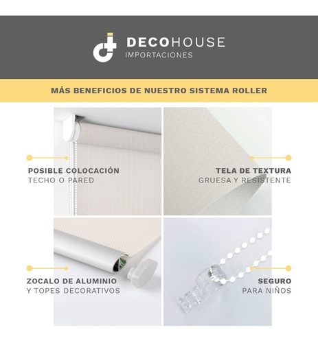 Cortina Roller Sun Screen 5% Medida Estandar 1,40x2,20 Mts