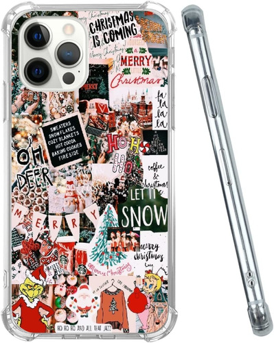 Funda Para iPhone 13 Pro Max Diseno Collage Navidad