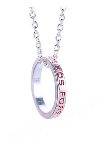 Set 3 Collares Anillos Mejores Amigos Por Siempre Bff Color Rojo Rosa Verde