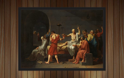 Quadro A Morte De Sócrates Filosofia Com Moldura T01