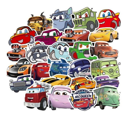 Imagen 2 de 4 de Cars - Set De 50 Stickers / Calcomanías / Pegatinas