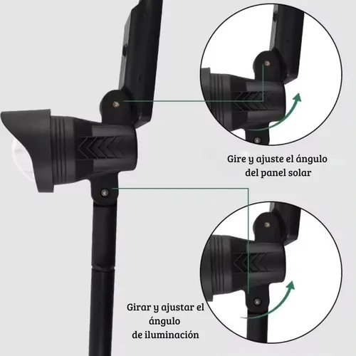 Lampara Estaca Luz Led+panel Solar Césped Jardín Montable
