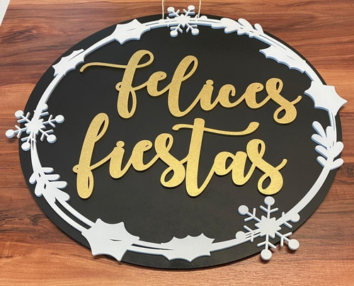 Imagen 6 de 9 de Colgante Para Puerta Navideño, Personalizado 40cm, Navidad