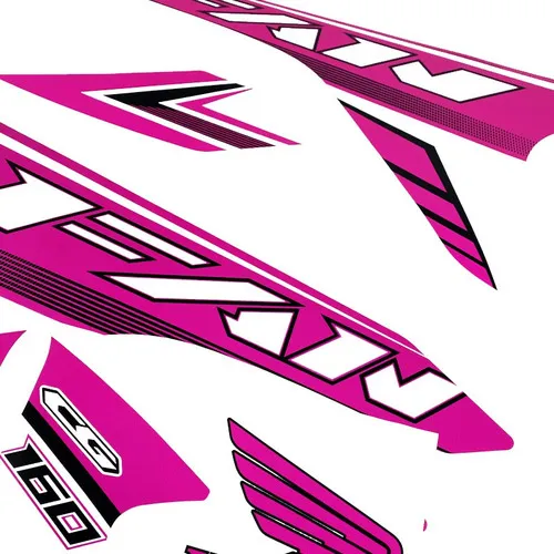 Kit Adesivos Tanque Moto Honda Cg Fan Rosa 160 2018/2020
