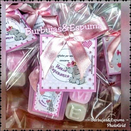 Imagen 2 de 10 de Recuerdos Antibacterial Con Iniciales Babyshower Nacimientos