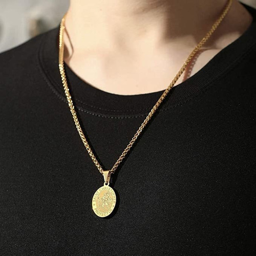 Colar Dourado De São Cristóvão, Pingente, Presente Católico,