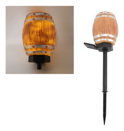 Barril De Vino Con Sensor Led Solar Pathway Pp