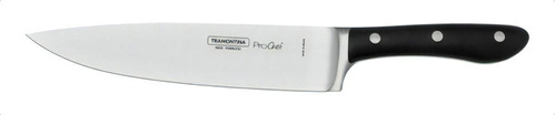 Cuchillo Tramontina Prochef Gourmet con hoja de acero inoxidable de 8 pulgadas, color negro