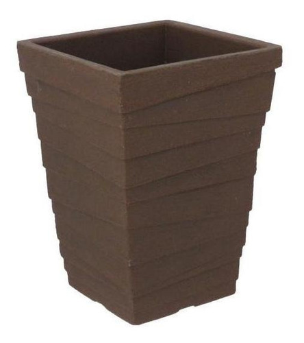 Vaso De Planta Coluna Quadrada Degrau 36x29x50 Marrom