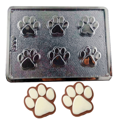 Molde Acetato 6 Huellas Perrito Para Chocolatinas