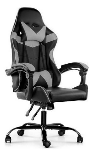 Silla Gamer Lumax Modelo Rom Super Oferta Negro/gris -gaming