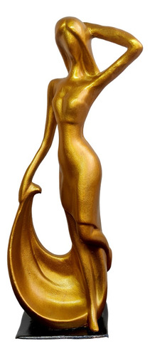 Estátua Mulher Dama Com Vestido Abstrata Linda Grande 40 Cm!