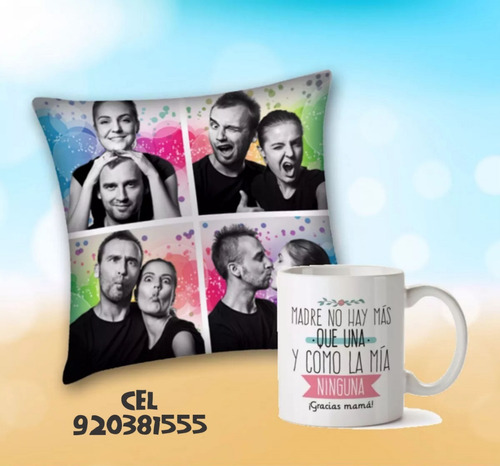 Almohada Cojin + Taza Personalizada