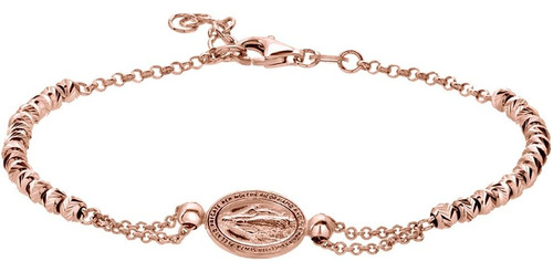 D Jewelry Pulsera De Cadena Chapada En Oro Rosa Con Cuentas 