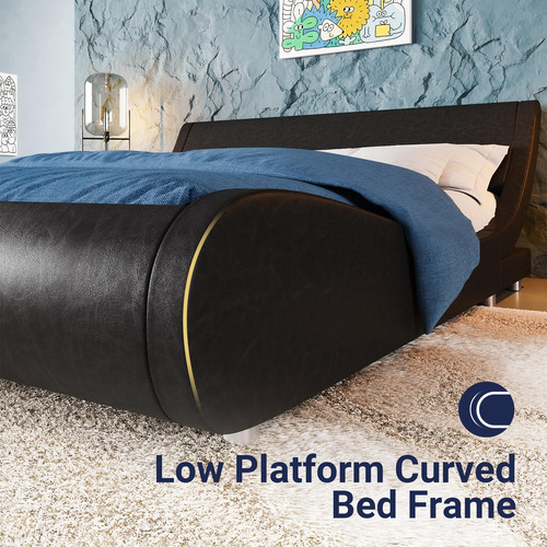 Base De Cama Tapizada Matrimonial Moderna Con Cabecera Ajust